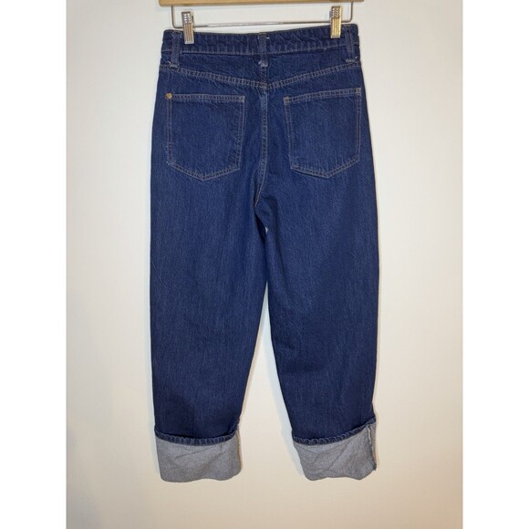 Kate Spade Denim Straight Leg Wide Cuff Jeans Cotton Dark Wash Sz 2 - Picture 4 of 12